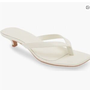 Open Edit Women's Cream Kitten Heel Sandals